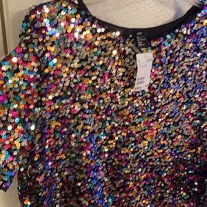 H & M Sequin crop top.   NEVER WORN